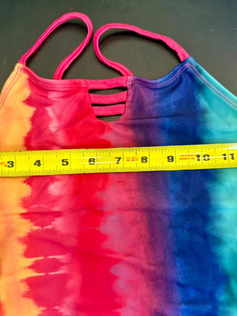 Cat & Jack Girls' Rainbow Tie-Dye One Piece Swimsuit Large 10/12 - Picture 7 of 7